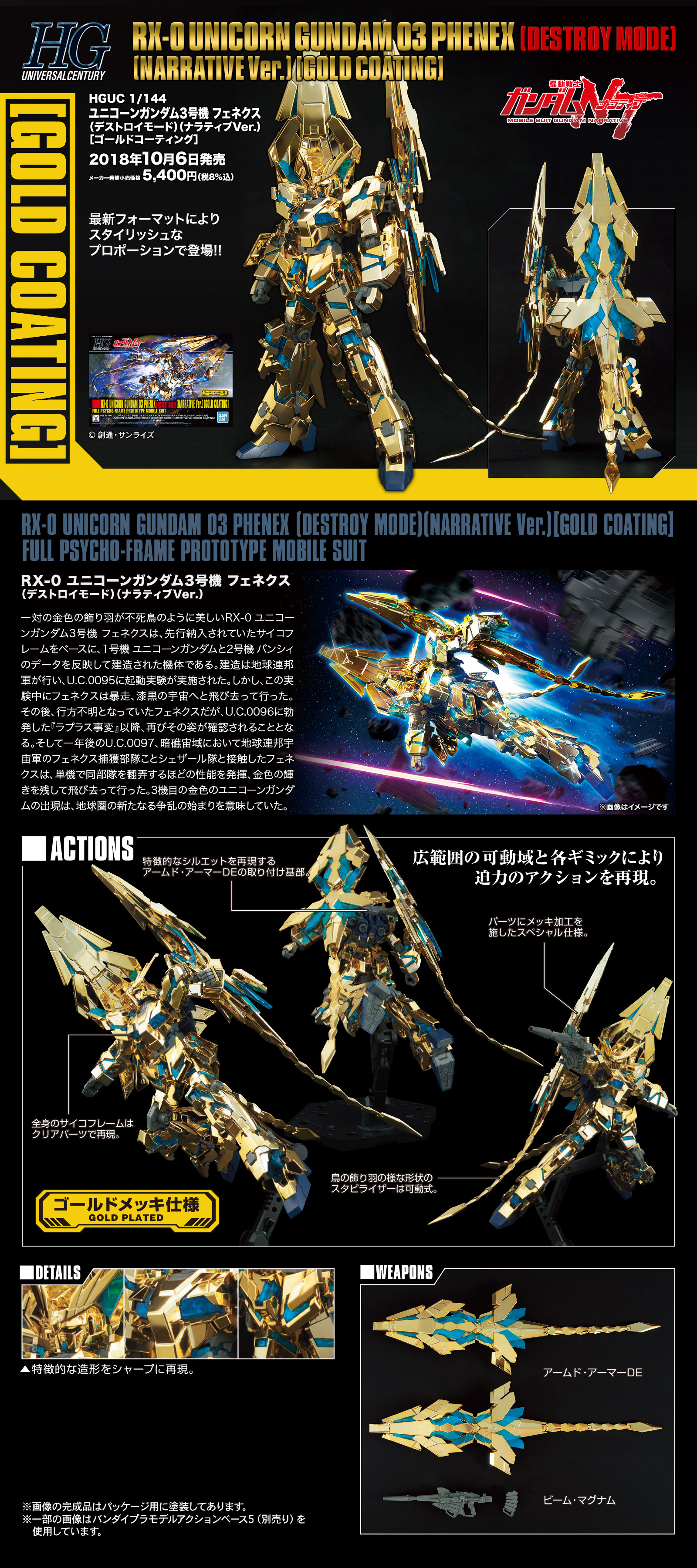 HGUC 1/144 ユニコーンガンダム3号機 フェネクス (デストロイモード