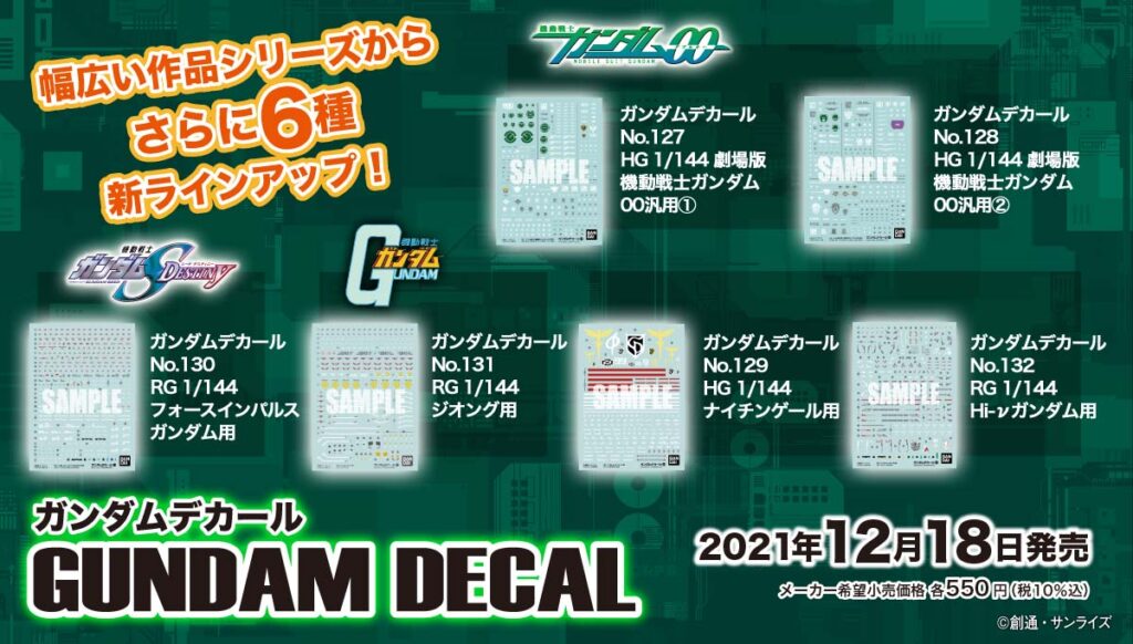 「ガンダムデカール」新ラインアップ発売